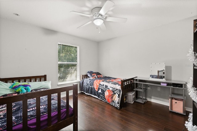 800 Daybreak Dr, Fruitland Park, FL 34731 - bedroom with wood finished floors and a ceiling fan