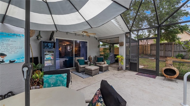 1130 Woodsong Way, Clermont, FL 34714 - sunroom / solarium with a ceiling fan