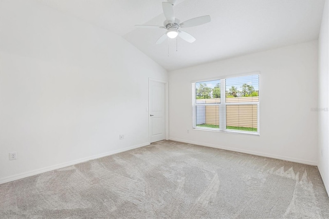 4157 Tiedemann Loop, The Villages, FL 32163 - carpeted empty room featuring vaulted ceiling, baseboards, and ceiling fan