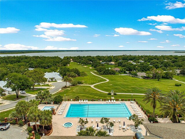 39145 Treeline Dr, Lady Lake, FL 32159 - community pool featuring a water view