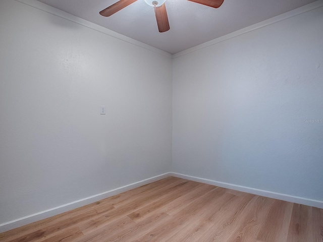 59 S Columbus St, Beverly Hills, FL 34465 - spare room featuring light wood-type flooring, a ceiling fan, baseboards, and ornamental molding