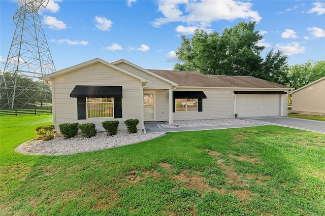 2557 Privada Dr, The Villages, FL 32162 - ranch-style house with driveway, a front lawn, and an attached garage