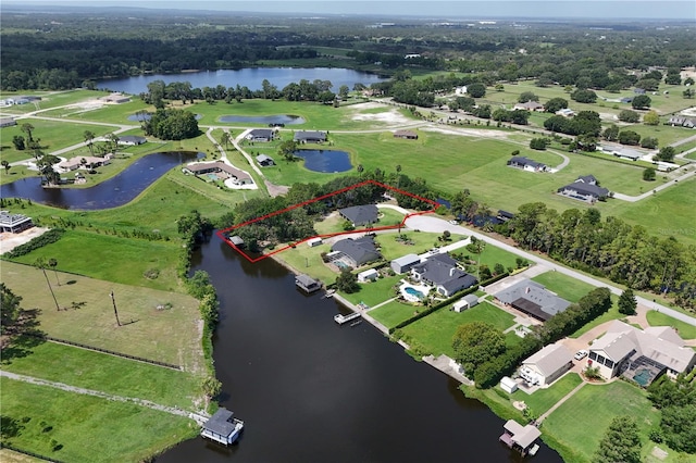 29152 David Ct, Tavares, FL 32778 - aerial overview of property's location with a large body of water and property parcel outlined