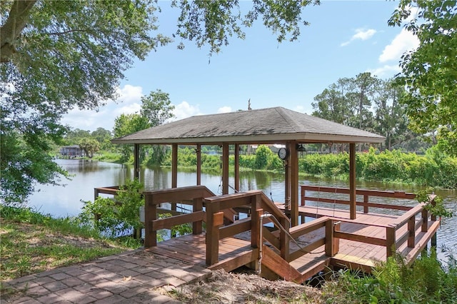 29152 David Ct, Tavares, FL 32778 - dock area featuring a water view and a gazebo