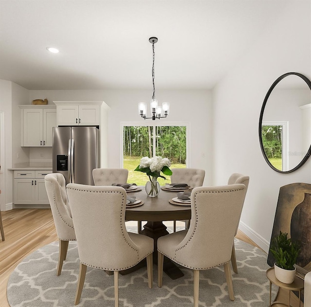 1809 W Linden Dr, Citrus Springs, FL 34434 - dining room with a chandelier, light wood-type flooring, and recessed lighting