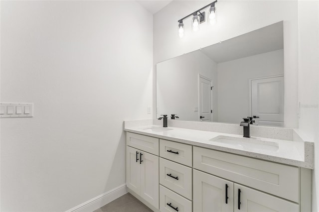 1809 W Linden Dr, Citrus Springs, FL 34434 - bathroom featuring double vanity and tile patterned floors