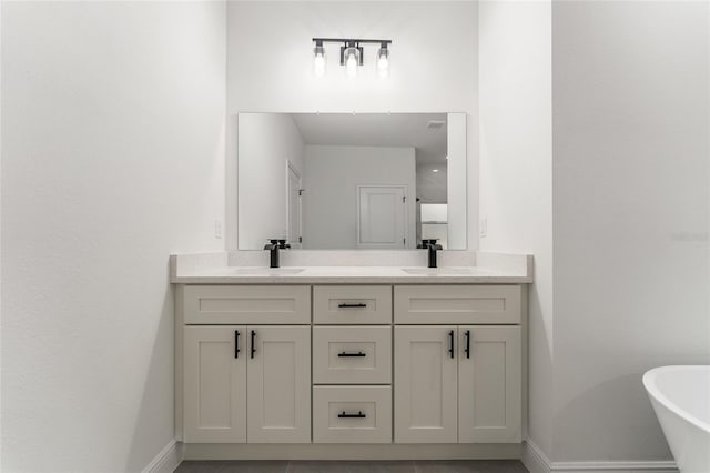 1809 W Linden Dr, Citrus Springs, FL 34434 - bathroom with double vanity and a freestanding bath