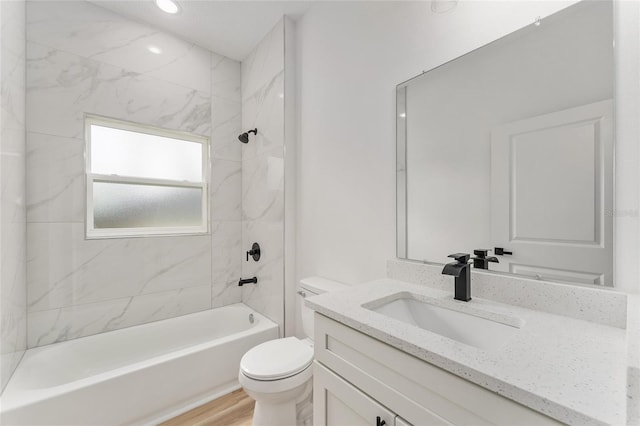 1809 W Linden Dr, Citrus Springs, FL 34434 - bathroom with vanity,  shower combination, and wood finished floors