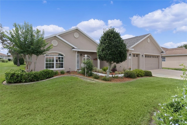 17355 SE 110th Ter, Summerfield, FL 34491 - ranch-style house featuring stucco siding, concrete driveway, and a front lawn
