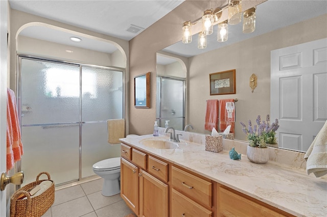 17355 SE 110th Ter, Summerfield, FL 34491 - bathroom with tile patterned flooring, vanity, and a stall shower