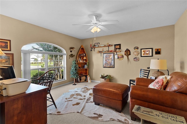 17355 SE 110th Ter, Summerfield, FL 34491 - carpeted home office featuring ceiling fan and baseboards