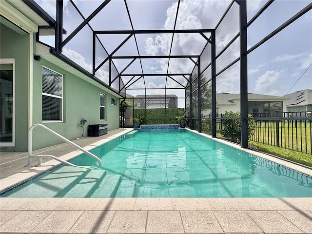 3021 King Palm Dr, New Smyrna Beach, FL 32168 - view of pool with a patio area and glass enclosure