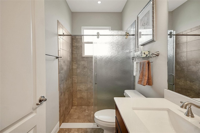 6008 Apex Way, Lady Lake, FL 32159 - full bathroom featuring toilet, vanity, and a shower stall