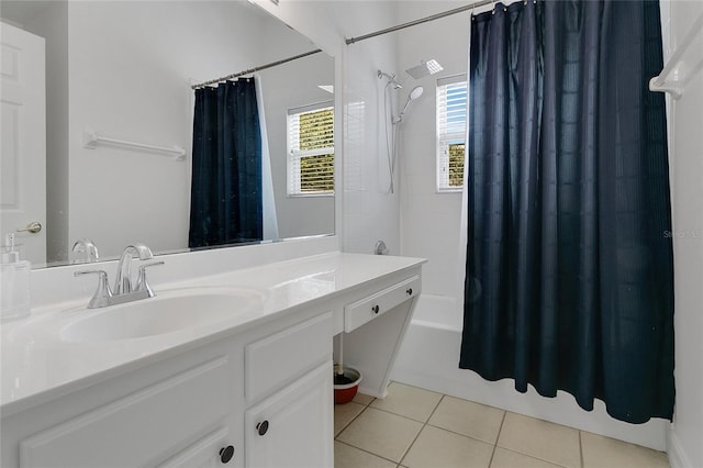 17300 Summer Sun Ct, Clermont, FL 34711 - bathroom with tile patterned flooring, vanity, and shower / bath combo