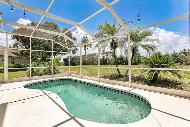 17300 Summer Sun Ct, Clermont, FL 34711 - swimming pool with glass enclosure and a patio area