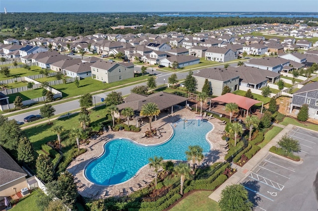 391 Cheeota Ct, Minneola, FL 34715 - aerial perspective of suburban area featuring a pool area