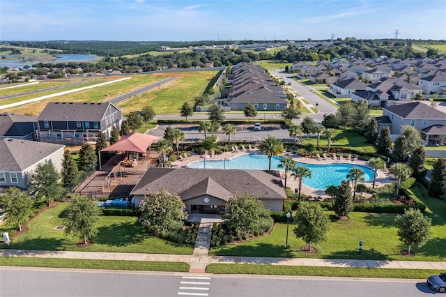 391 Cheeota Ct, Minneola, FL 34715 - aerial view of residential area featuring a pool area