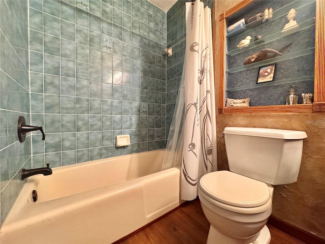3664 SE 45th Pl, Ocala, FL 34480 - full bath featuring wood finished floors and shower / bath combination with curtain