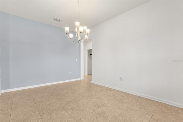 752 Sandy Bar Dr, Winter Garden, FL 34787 - spare room with a chandelier and light tile patterned floors