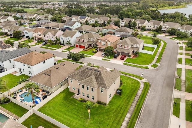 752 Sandy Bar Dr, Winter Garden, FL 34787 - aerial perspective of suburban area featuring a pool area and a nearby body of water