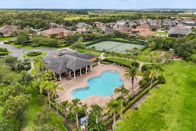 752 Sandy Bar Dr, Winter Garden, FL 34787 - aerial view of residential area with a pool area