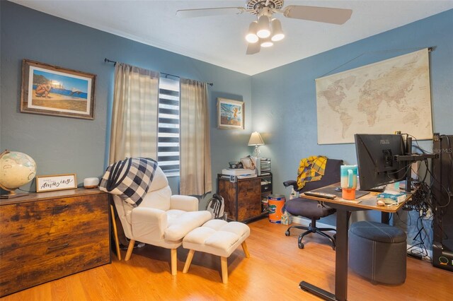11750 Watts Ct, Tavares, FL 32778 - office with wood finished floors and ceiling fan