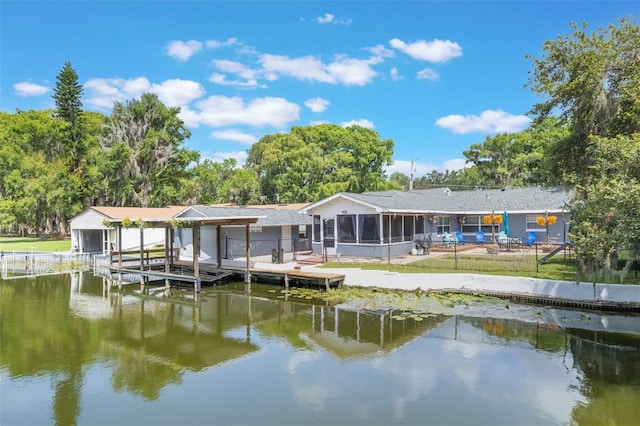 11750 Watts Ct, Tavares, FL 32778 - dock with a water view and boat lift