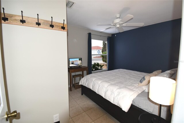 1325 Balboa Ct, The Villages, FL 32159 - bedroom featuring light tile patterned floors and ceiling fan