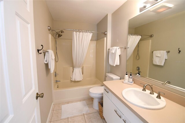 1325 Balboa Ct, The Villages, FL 32159 - full bathroom with shower / bathtub combination with curtain, vanity, and tile patterned floors
