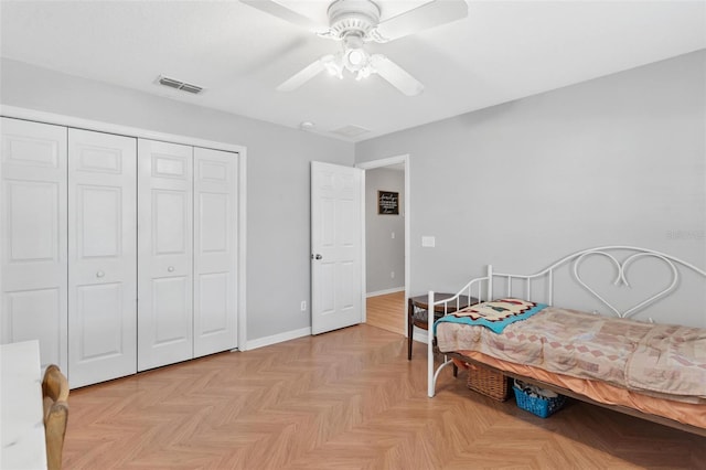 2336 Martins Run, Tavares, FL 32778 - bedroom featuring a closet and ceiling fan
