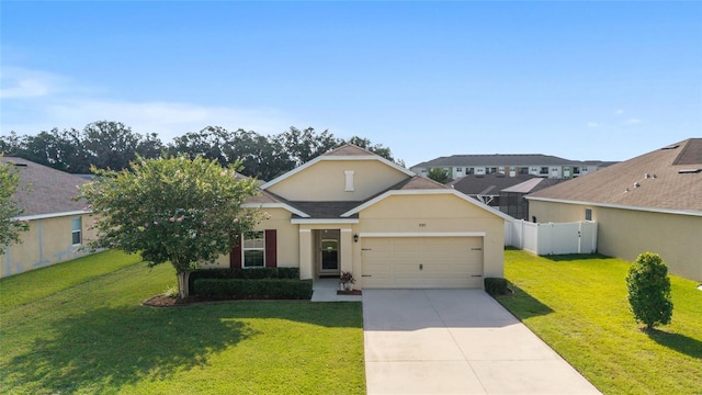9785 Pepper Tree Trl, Wildwood, FL 34785 - traditional home featuring stucco siding, an attached garage, concrete driveway, and a residential view