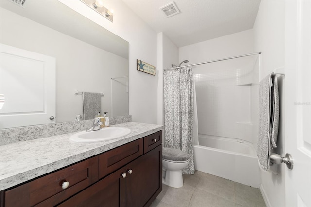 9785 Pepper Tree Trl, Wildwood, FL 34785 - full bath with vanity, shower / bathtub combination with curtain, and tile patterned floors