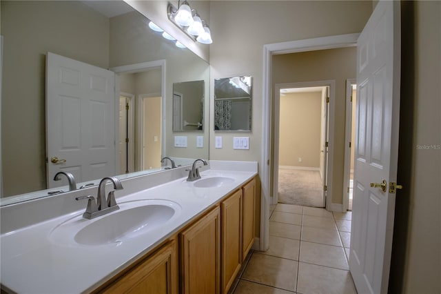1355 Misty Glen Ln, Clermont, FL 34711 - full bathroom featuring double vanity and tile patterned floors