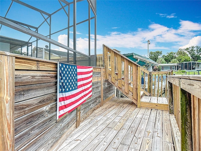 1611 Canal, Tavares, FL 32778 - wooden terrace with a lanai