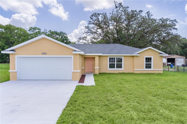 14631 SE 95th Ct, Summerfield, FL 34491 - single story home with stucco siding, concrete driveway, an attached garage, and roof with shingles