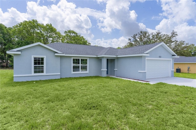 14611 SE 95th Ct, Summerfield, FL 34491 - ranch-style home with roof with shingles, an attached garage, stucco siding, and concrete driveway