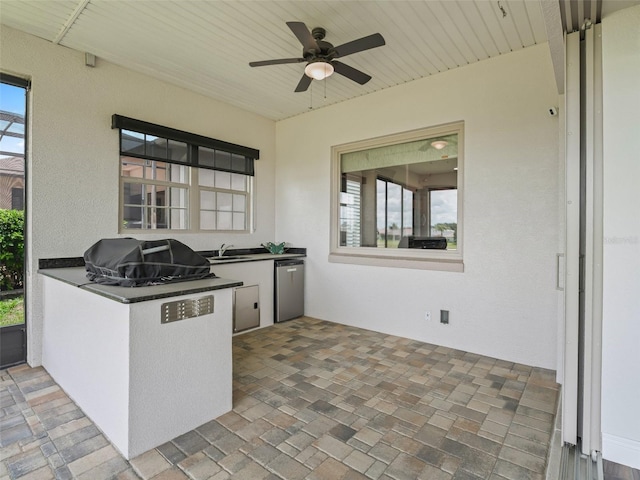 12198 SE 176th Loop, Summerfield, FL 34491 - view of patio featuring area for grilling and a ceiling fan