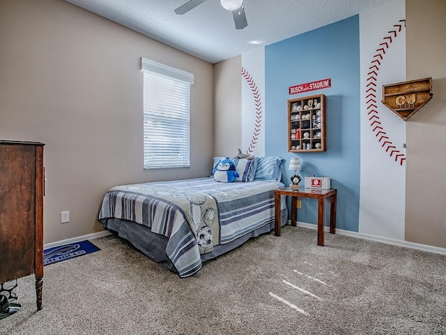 359 Blue Branch St, Eustis, FL 32736 - bedroom with carpet floors, a ceiling fan, and a textured ceiling