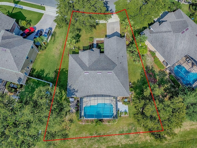 359 Blue Branch St, Eustis, FL 32736 - aerial view of residential area with property boundaries highlighted