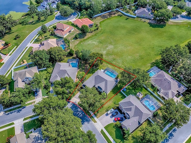 359 Blue Branch St, Eustis, FL 32736 - aerial view of residential area with property parcel outlined