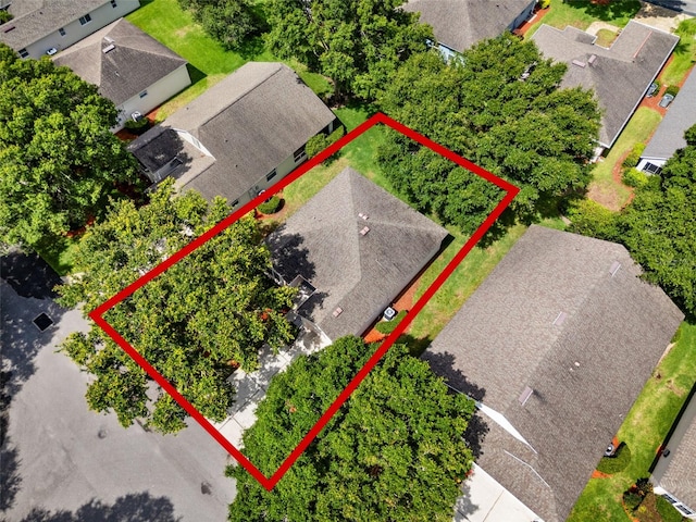 3586 Eversholt St, Clermont, FL 34711 - aerial view of residential area with property parcel outlined