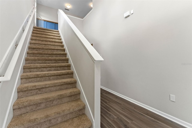 562 Meadow Ridge Dr, Saint Augustine, FL 32092 - stairs featuring wood finished floors and baseboards