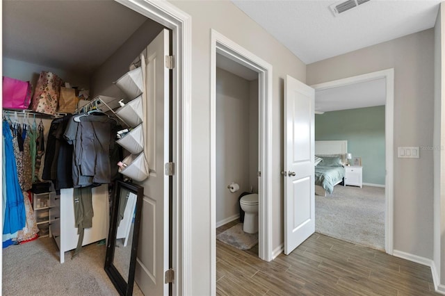 562 Meadow Ridge Dr, Saint Augustine, FL 32092 - bathroom with wood finished floors and a walk in closet