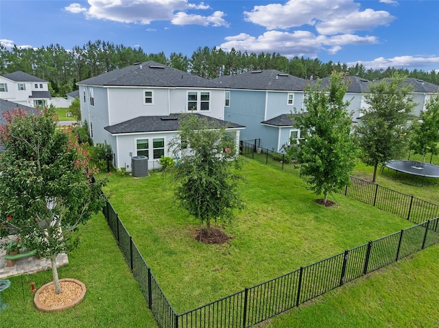 562 Meadow Ridge Dr, Saint Augustine, FL 32092 - rear view of house with stucco siding, a residential view, roof with shingles, and a fenced backyard