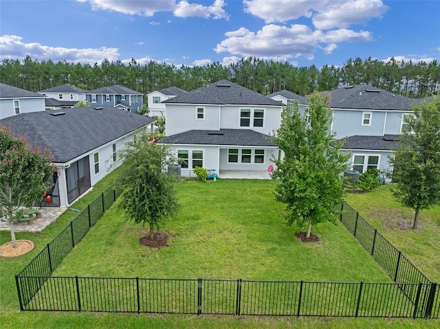 562 Meadow Ridge Dr, Saint Augustine, FL 32092 - rear view of property featuring a residential view, a fenced backyard, and stucco siding