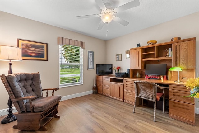 4210 Arlington Ridge Blvd, Leesburg, FL 34748 - office area featuring light wood-type flooring and ceiling fan