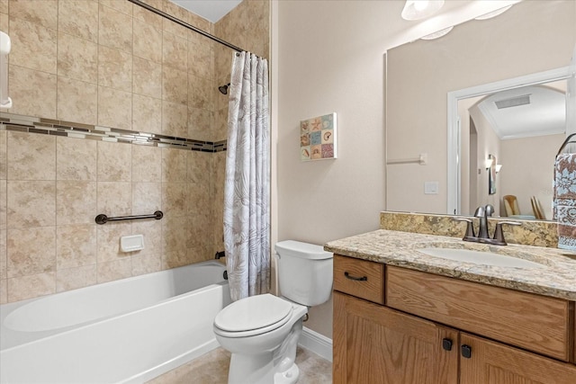 4210 Arlington Ridge Blvd, Leesburg, FL 34748 - full bath with vanity, shower / tub combo, and ornamental molding