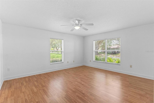 204 Lori Ct, Umatilla, FL 32784 - empty room with healthy amount of natural light, light wood-style floors, a ceiling fan, and a textured ceiling