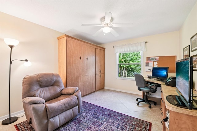 3460 Idlewood Loop, The Villages, FL 32162 - home office with ceiling fan and baseboards