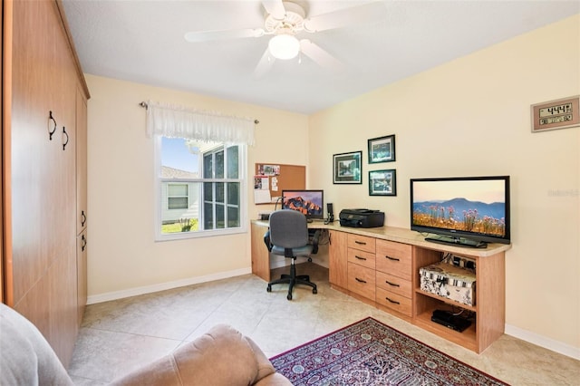 3460 Idlewood Loop, The Villages, FL 32162 - office featuring a ceiling fan and baseboards